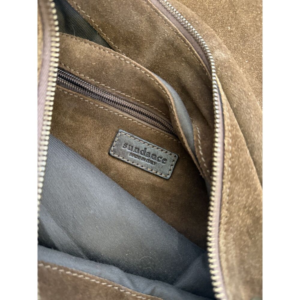 SUNDANCE Brown Suede leather foldover bag purse boho hobo western rodeo - Picture 7 of 11